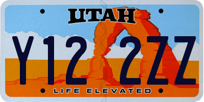 UT license plate Y122ZZ