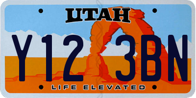 UT license plate Y123BN