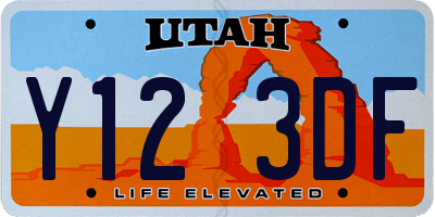 UT license plate Y123DF