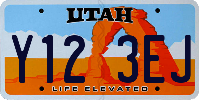 UT license plate Y123EJ