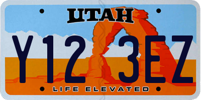 UT license plate Y123EZ