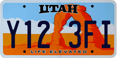 UT license plate Y123FI