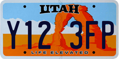 UT license plate Y123FP