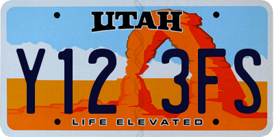 UT license plate Y123FS