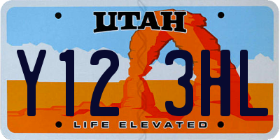 UT license plate Y123HL