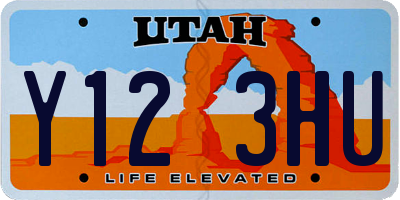UT license plate Y123HU