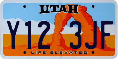 UT license plate Y123JF