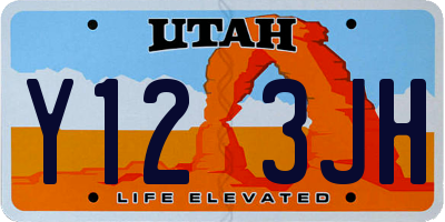 UT license plate Y123JH