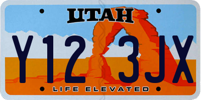 UT license plate Y123JX