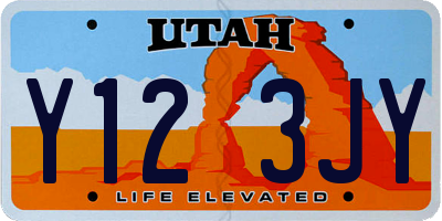 UT license plate Y123JY