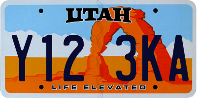 UT license plate Y123KA