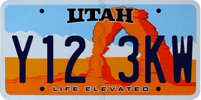 UT license plate Y123KW