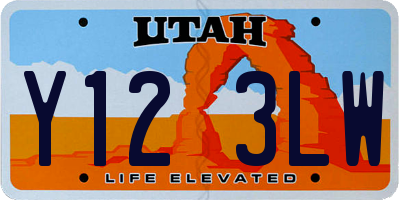 UT license plate Y123LW
