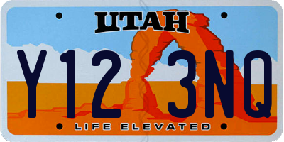UT license plate Y123NQ