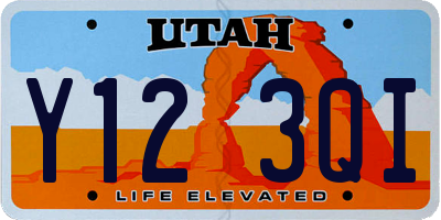 UT license plate Y123QI