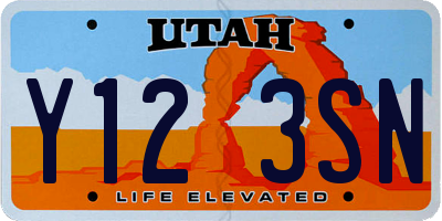 UT license plate Y123SN