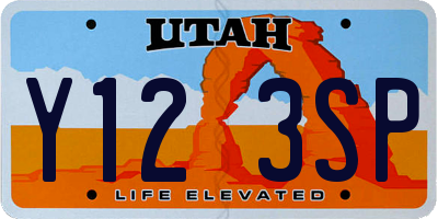 UT license plate Y123SP