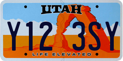 UT license plate Y123SY