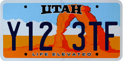 UT license plate Y123TF