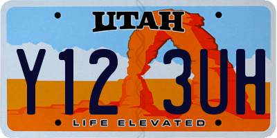 UT license plate Y123UH