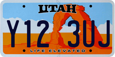UT license plate Y123UJ