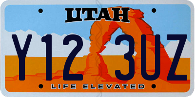 UT license plate Y123UZ