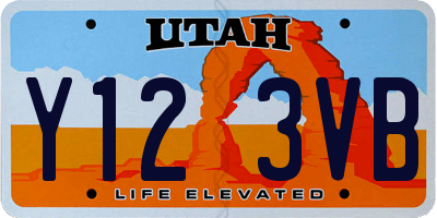 UT license plate Y123VB