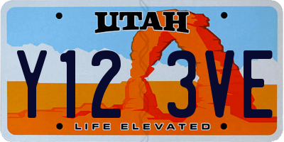 UT license plate Y123VE