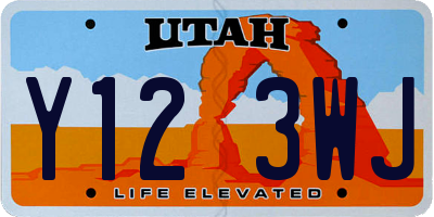 UT license plate Y123WJ