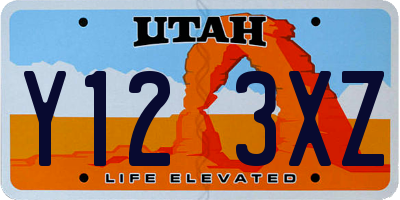 UT license plate Y123XZ