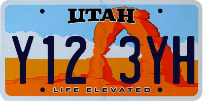 UT license plate Y123YH