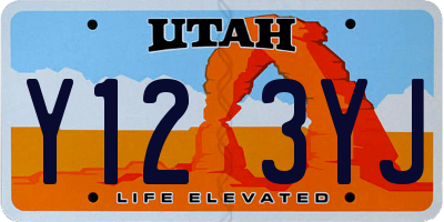 UT license plate Y123YJ