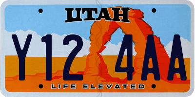 UT license plate Y124AA