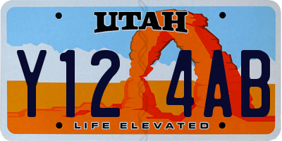 UT license plate Y124AB