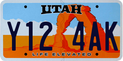 UT license plate Y124AK