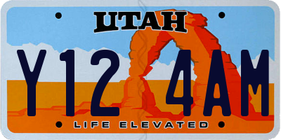 UT license plate Y124AM