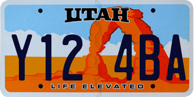 UT license plate Y124BA
