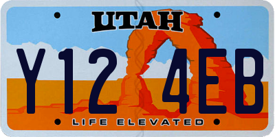 UT license plate Y124EB