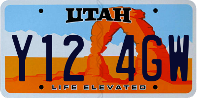 UT license plate Y124GW