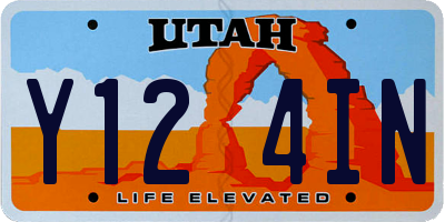UT license plate Y124IN