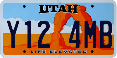 UT license plate Y124MB