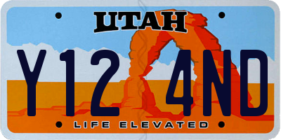 UT license plate Y124ND