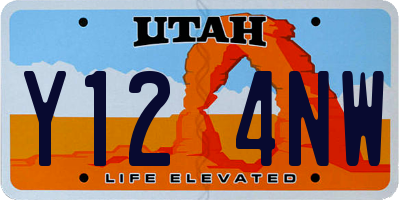 UT license plate Y124NW