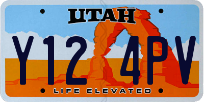 UT license plate Y124PV