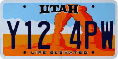 UT license plate Y124PW