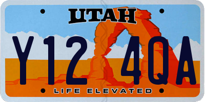 UT license plate Y124QA