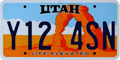 UT license plate Y124SN