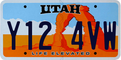 UT license plate Y124VW