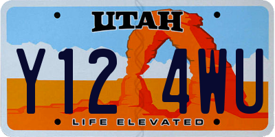 UT license plate Y124WU