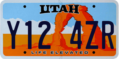 UT license plate Y124ZR